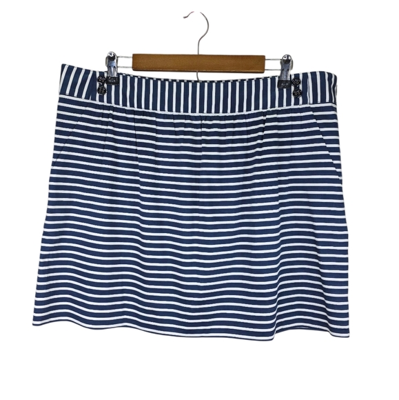 NWT Vineyard Vines Sailing Stripe Cotton Zip Mini Skirt Blue Blazer Size 16 - Picture 1 of 16
